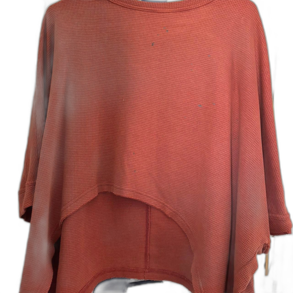 SHEIN Knit Drop Sleeve Women's XL Burnt Orange Crop Top T-Shirt